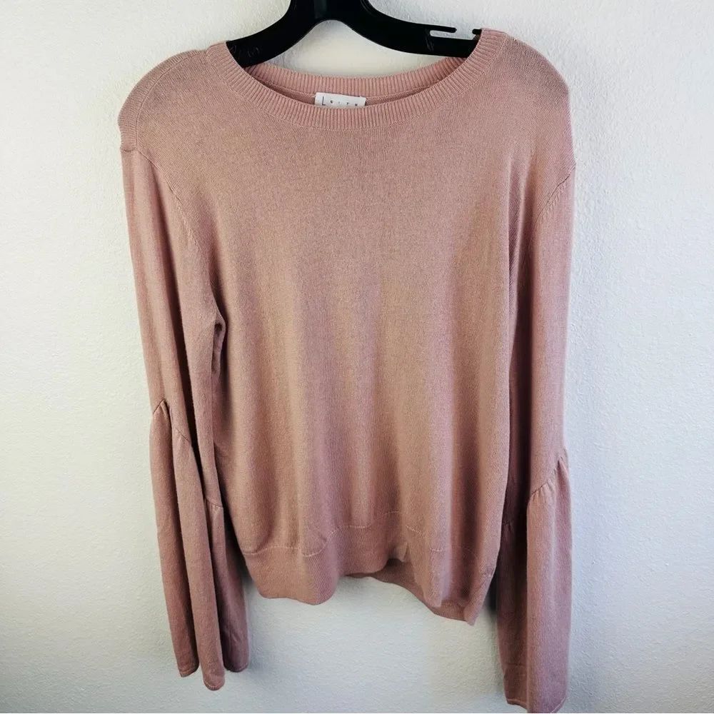 Leith Pink Wool Blend Bell Sleeve Sweater Size XS